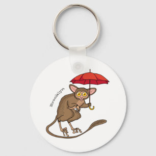 Porte-clés Cute Tarsier avec dessin animé parapluie