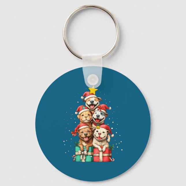 Porte-clés Cute Tbull Le Ttie Christmas Tree Xmas Hat  (Recto)