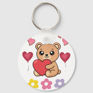 Porte-clés Cute Teddy Bear Saint-Valentin