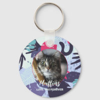 Cute tropical cat pattern, custom pet photo gift