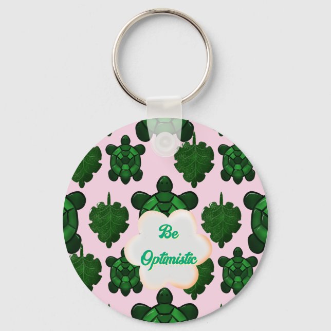 Porte-clés Cute Turtle Leaves Seamless Pattern, Tropical  (Recto)