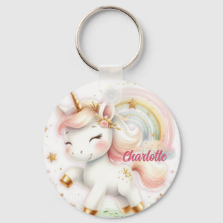 Porte-clés Cute unicorn keychain with a girl's name