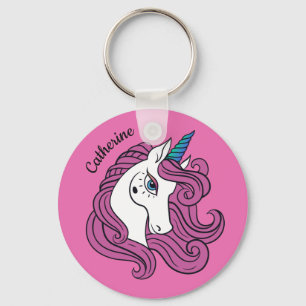 Porte-clés Cute Unicorn, nom personnalisé et porte - clés d