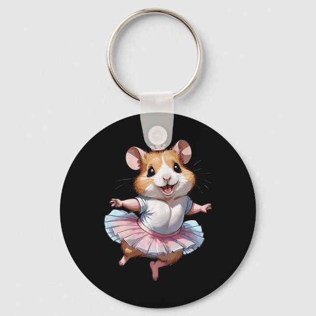 Porte-clés Cute Unique Et Moderne Hamster Ballet Et Ballerin (Recto)