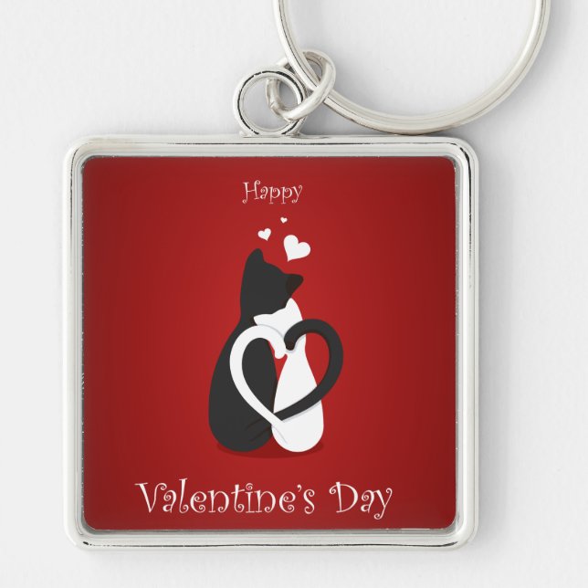 Porte-clés Cute Valentine's Day Chats Amour (Devant)