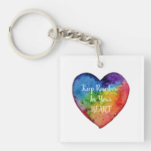 Porte-clés Cute Watercolor Rainbow