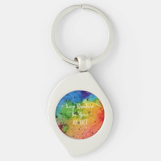 Porte-clés Cute Watercolor Rainbow (Devant)