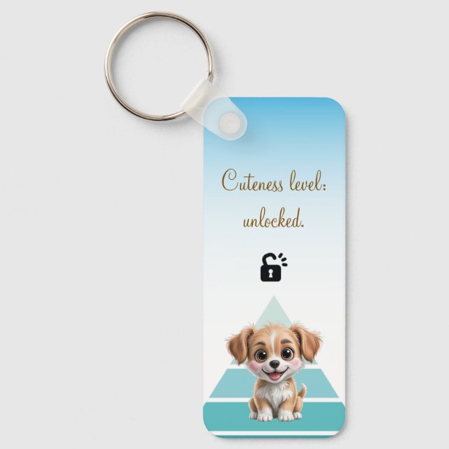 Porte-clés Cuteness Level Keychain – Custom Text & Photo (Recto)