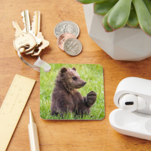Porte-clés Cutest Baby Animals Brown Bear Cub Wave