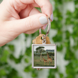 Porte-clés Cutest Baby Animals Giraffe Calf & Mama