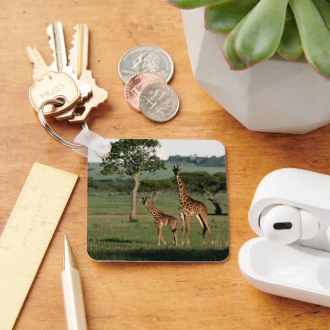 Porte-clés Cutest Baby Animals | Giraffe Calf & Mama (Bureau)