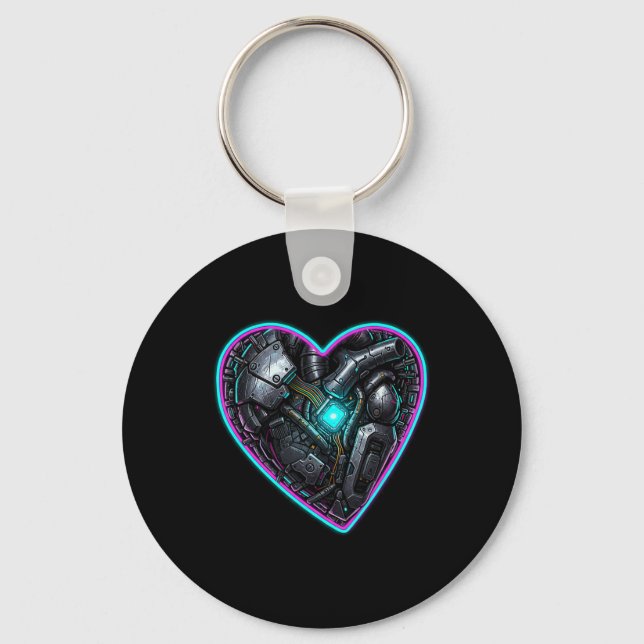 Porte-clés Cyberpunk Heart Valentine Pulse  (Recto)