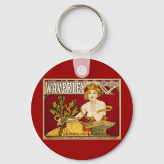 Porte-clés Cycles Waverley - Art Nouveau - Alphonse Mucha
