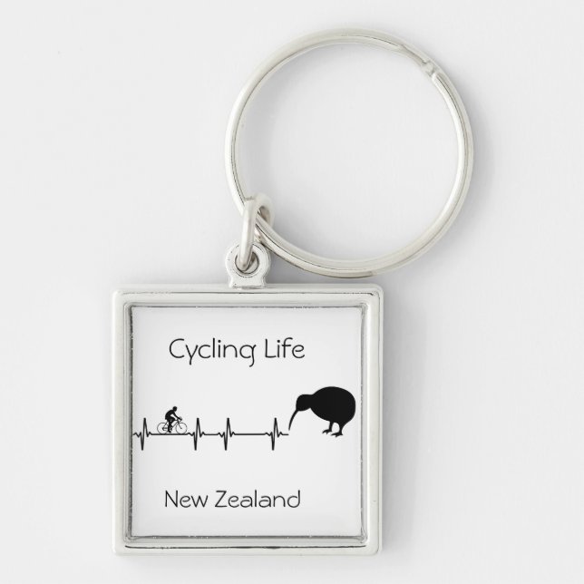 Porte-clés Cycling Life, Nouvelle-Zélande personnalisable (Devant)