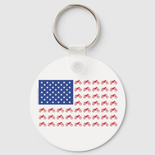 Porte-clés Cyclisme-Drapeau-Moto-Cross (Recto)