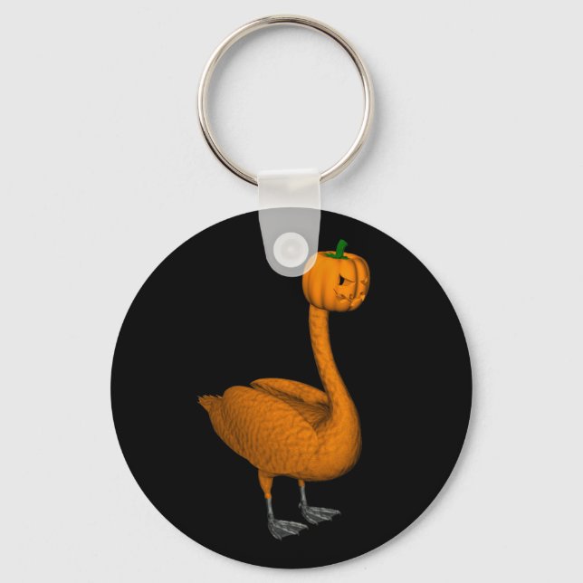 Porte-clés Cygne d'Halloween orange doux (Recto)