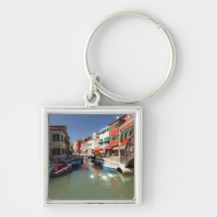 Porte-clés Cygnes dans un canal, île de Burano, Venise, Itali