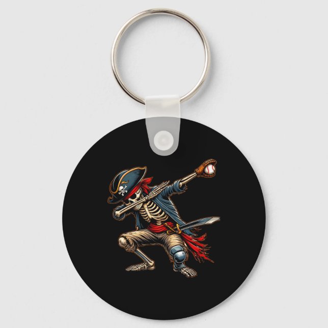 Porte-clés Dab Skeleton Dabbing Skeleton Pirate Baseball (Recto)