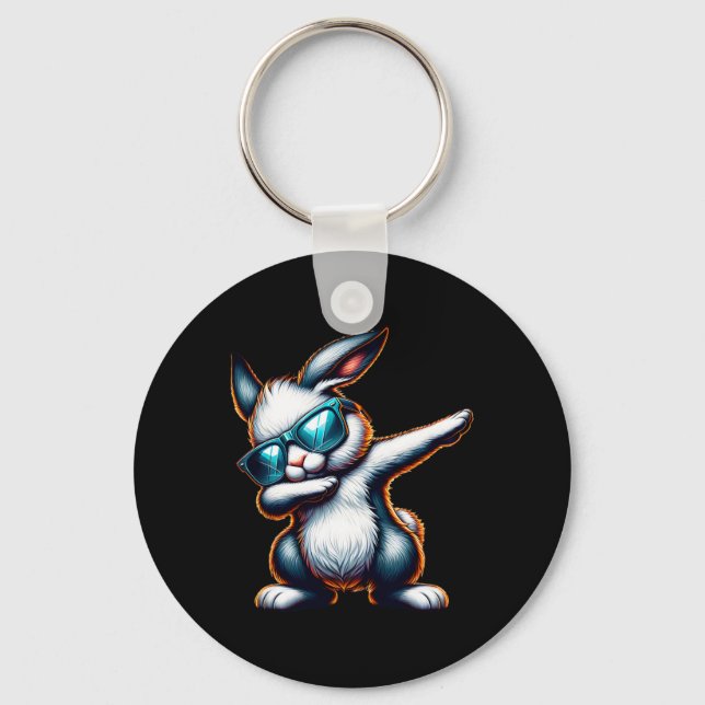 Porte-clés Dabbing Bunny Funny Bunny de Pâques (Recto)