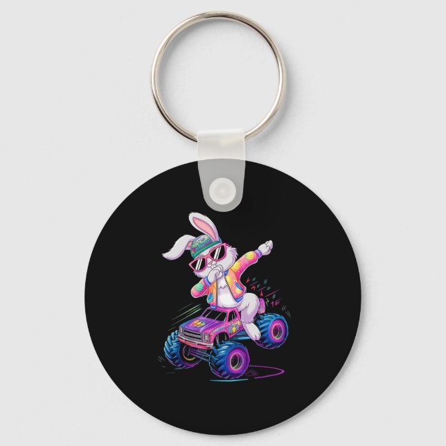 Porte-clés Dabbing Bunny Joyeuses Pâques Monster Truck Garçon (Recto)