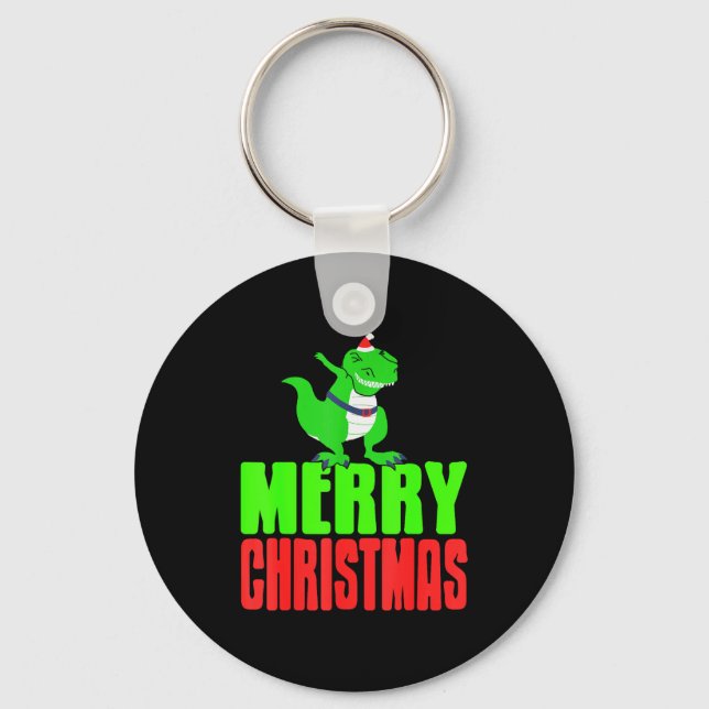Porte-clés Dabbing Dinosaur Merry Christmas Holiday Humor  (Recto)