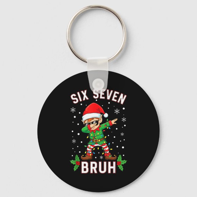 Porte-clés Dabbing Elf Six Seven Bruh Christmas 67 Meme Xmas  (Recto)