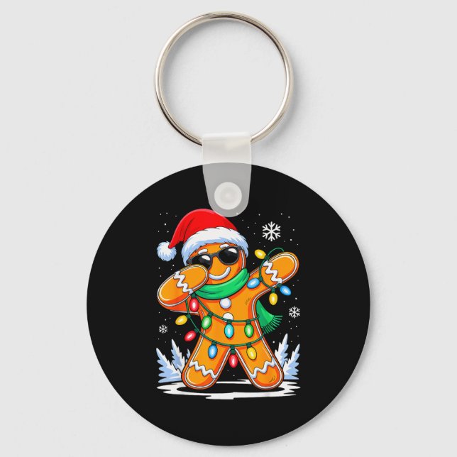 Porte-clés Dabbing Gingerbread Christmas Boys Girls Kids Funn (Recto)