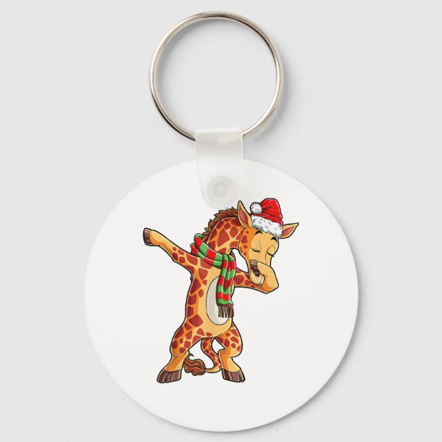 Porte-clés Dabbing Giraffe Père Noël T Shirt Christmas Kids B (Recto)