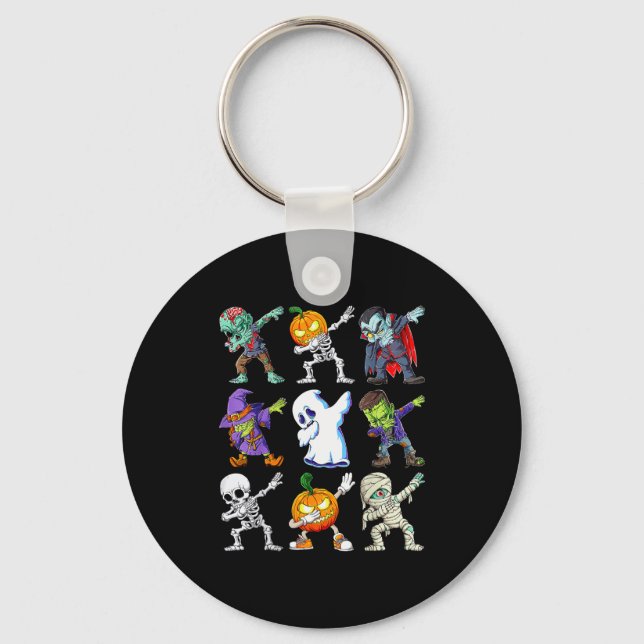 Porte-clés Dabbing Halloween Boys Skeleton Zombie Y Pumpkin M (Recto)