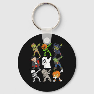 Porte-clés Dabbing Halloween Squelette Zombie Citrouille effr