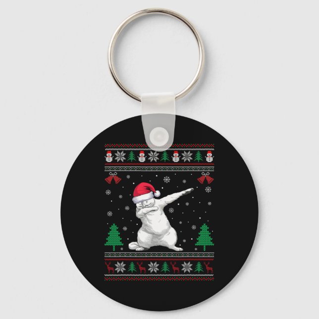 Porte-clés Dabbing Perse Chat Santa Hat Garçons Filles Enfant (Recto)
