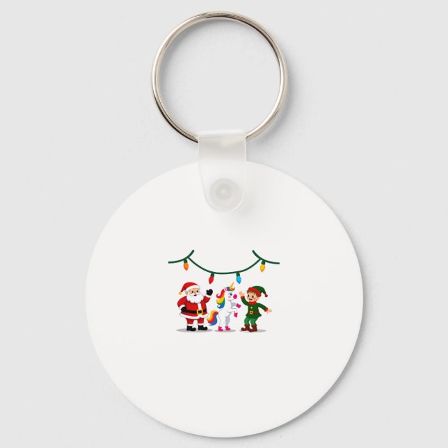Porte-clés Dabbing Santa Elf Unicorn Christmas Kids Boys Men  (Recto)