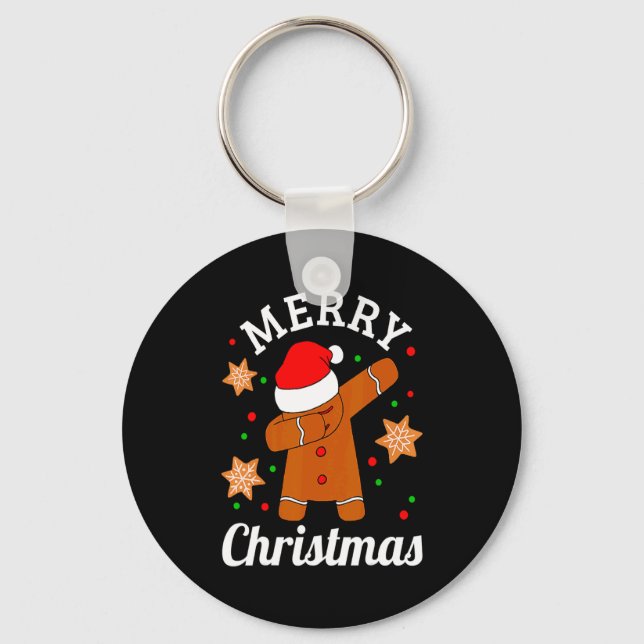 Porte-clés Dabbing Santa Hat Gingerbread Man Xmas For Girls  (Recto)