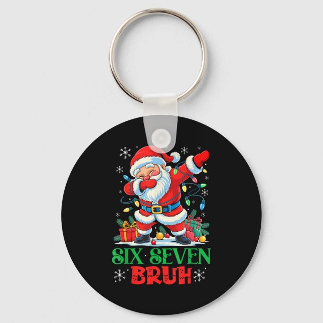 Porte-clés Dabbing Santa Six Seven Bruh Funny Christmas 6 7 M (Recto)
