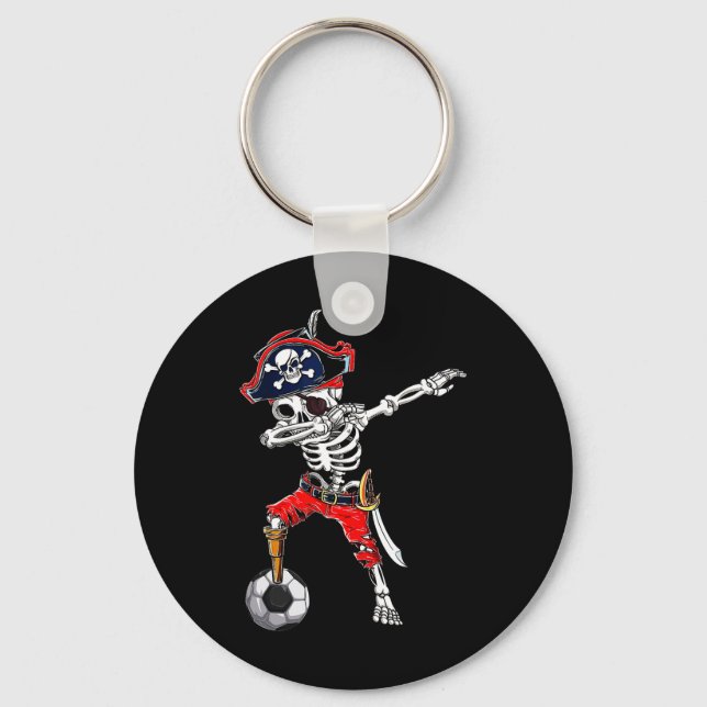 Porte-clés Dabbing Skeleton Pirate Et Soccer Ll Halloween Co (Recto)
