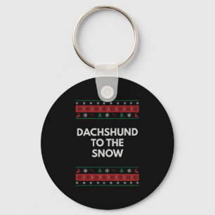 Porte-clés Dachshund à l'Amoureux des chiens de Noël de neige