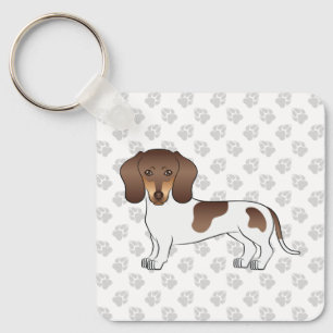 Porte-clés Dachshund à poil court chocolat et tan & pattes
