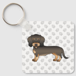 Porte-clés Dachshund à poil dur sanglier Chien de dessin anim