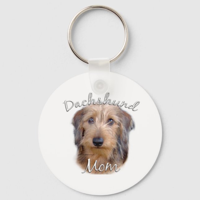 Porte-clés Dachshund (à poils durs) Maman 2 (Recto)