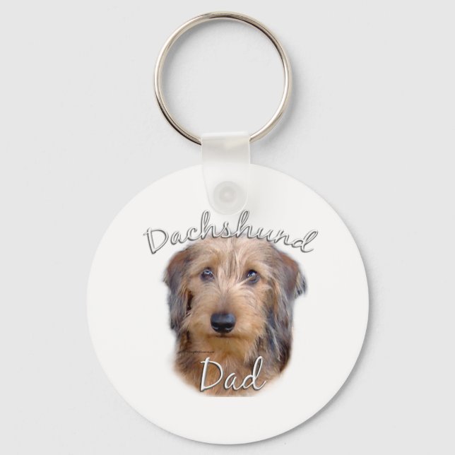 Porte-clés Dachshund (à poils durs) Papa 2 (Recto)