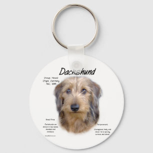 Porte-clés Dachshund (cheveux filaires)
