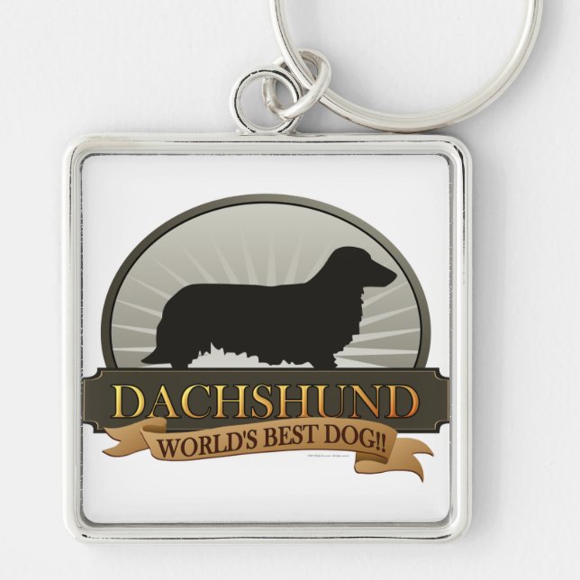 Porte-clés Dachshund [Cheveux longs] (Devant)