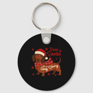 Porte-clés Dachshund Chien Cher Père Noël C'est Une Longue Hi