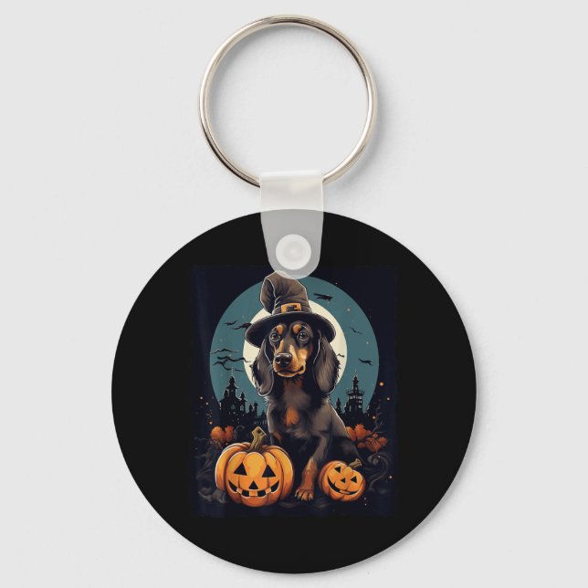 Porte-clés Dachshund Chien Halloween (Recto)