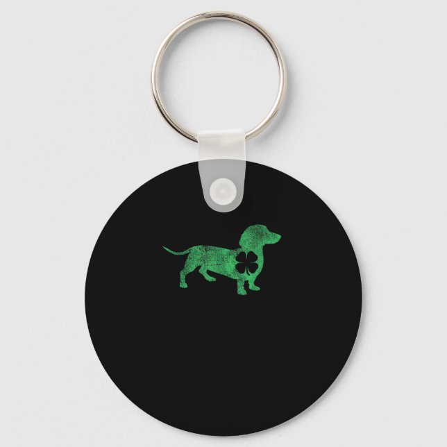 Porte-clés Dachshund Chien Shamrock St. Patrick's Day Saint P (Recto)