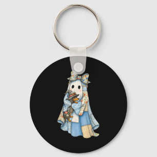 Porte-clés Dachshund fantôme en jean bleu Halloween rétro drô