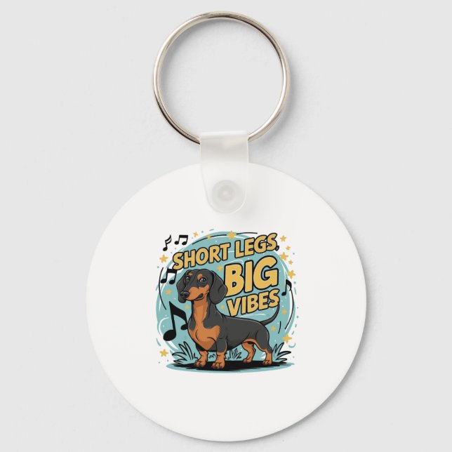 Porte-clés Dachshund Jambes courtes Big Vibes (Recto)
