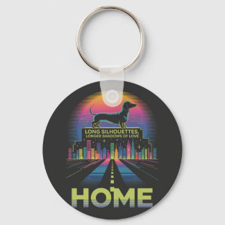 Porte-clés Dachshund Long Silhouettes, Longer Shadows Of Love