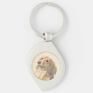 Porte-clés Dachshund (Longhaerien) Peinture - Art Chien origi