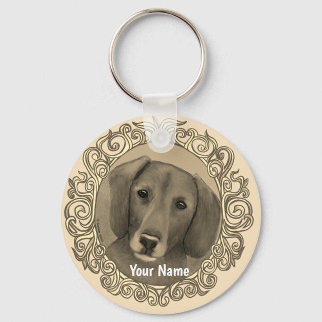 Porte-clés Dachshund Orné  (Recto)